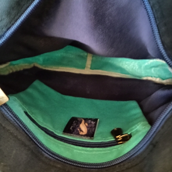 Paul Brent Sun 'N Sand Aqua/Blue Palm Tree Batik Shoulder Tote/Cross Body - Picture 6 of 8